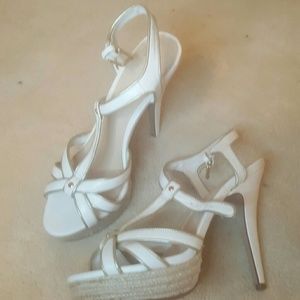 White Sandal Platform Heels